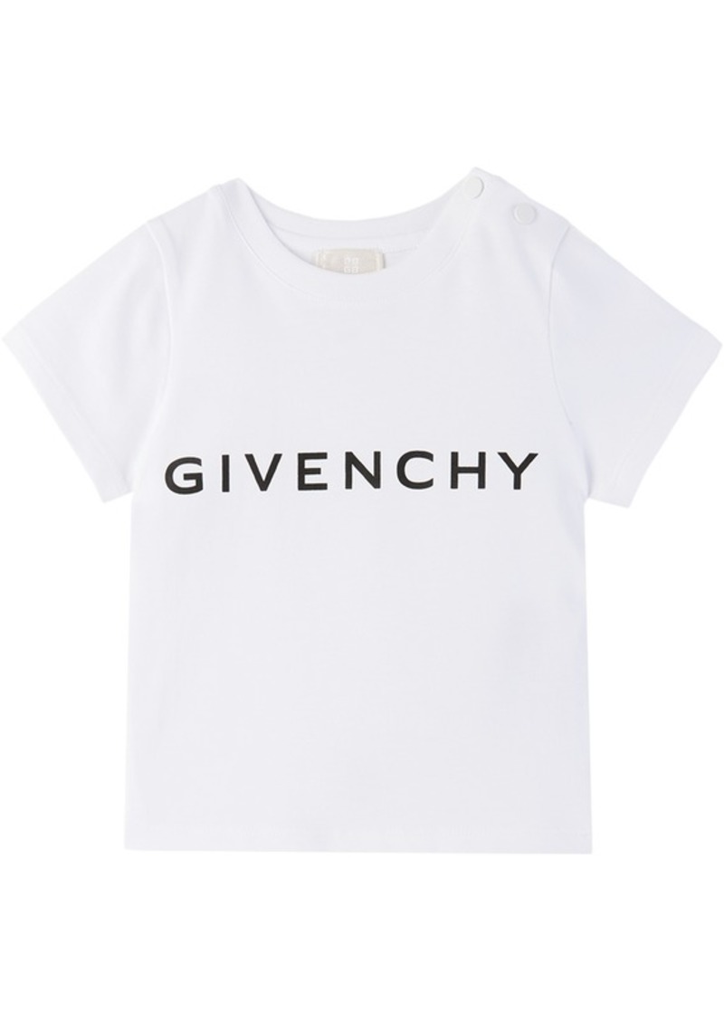 Givenchy Baby White Printed Logo T-Shirt