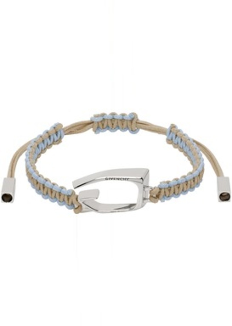 Givenchy Beige & Blue Giv Cut Bracelet