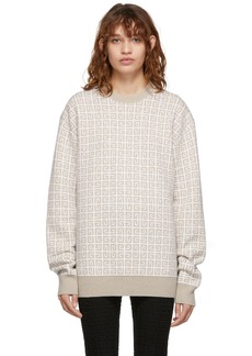 Givenchy Beige & White Cashmere 4G Sweater
