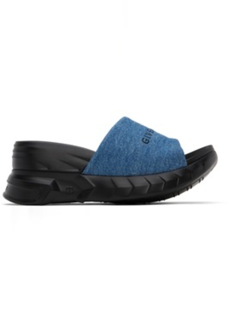 Givenchy Black & Blue Marshmallow Heeled Sandals