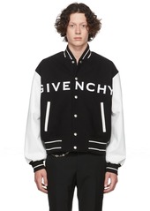 Givenchy Black & White Wool Bomber Jacket
