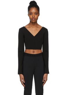 Givenchy Black Cropped V-Neck Sweater