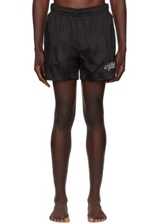 Givenchy Black Embroidered-Logo Swim Shorts