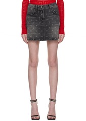 Givenchy Black Graphic Denim Miniskirt