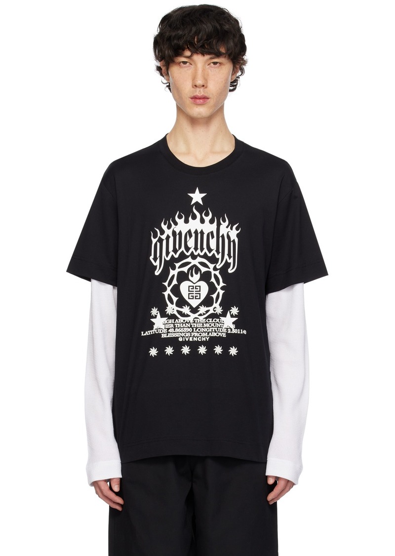 Givenchy Black Layered Long Sleeve T-Shirt