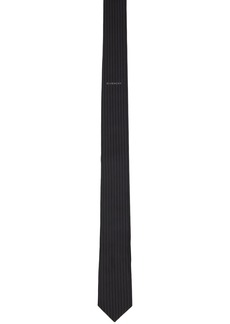 Givenchy Black Micro Stripe & Logo Tie