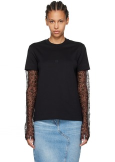 Givenchy Black Overlapped Long Sleeve T-Shirt