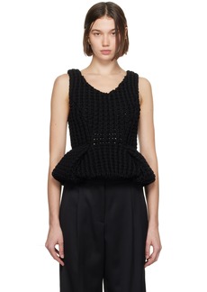 Givenchy Black Slim Fit Peplum Tank Top