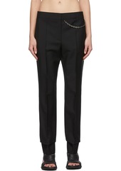 Givenchy Black Wool & Mohair Chain Trousers