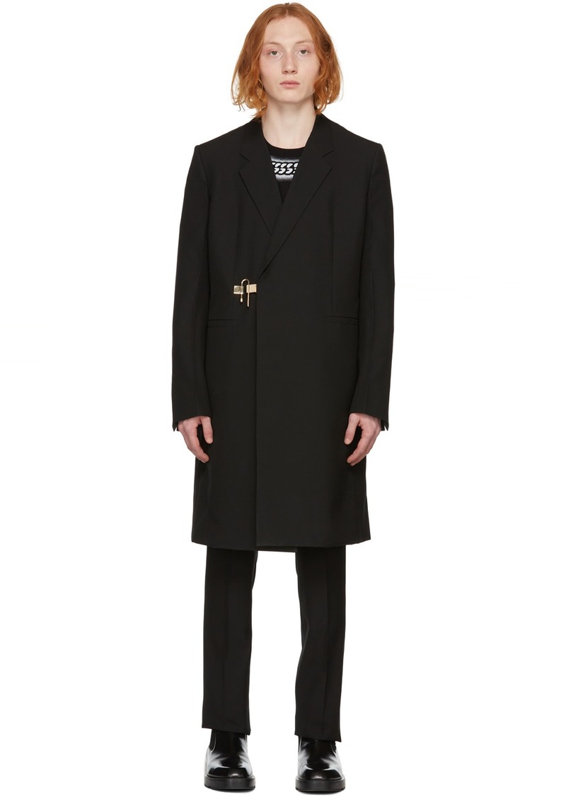 Givenchy Black Wool Padlock Coat