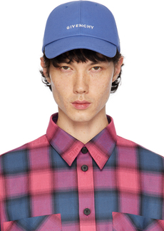 Givenchy Blue Curved Cap Embroidered Logo Cap