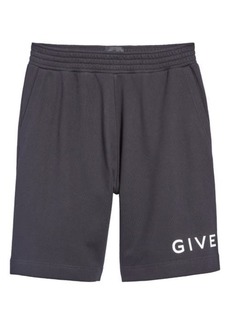 Givenchy Logo Boxy Fit Cotton Fleece Sweat Shorts