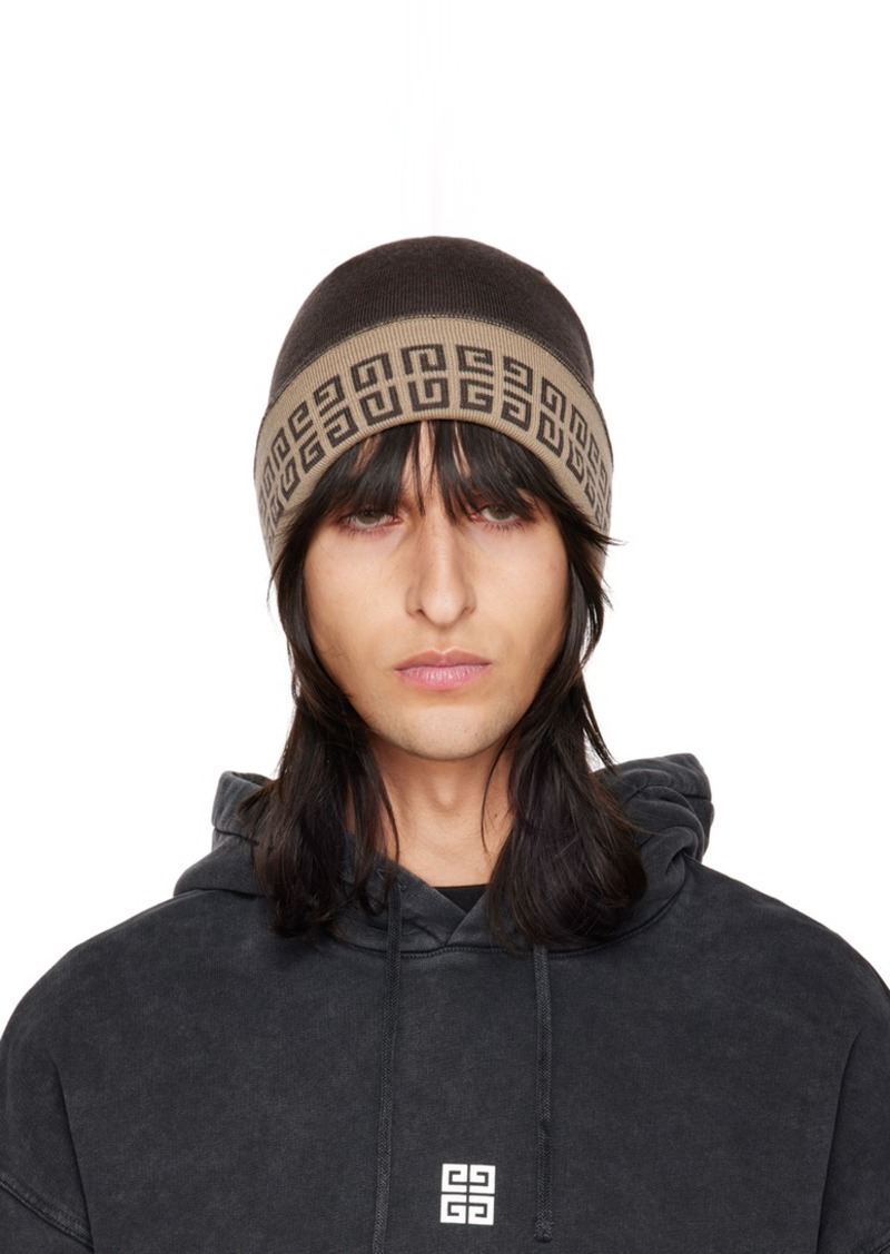 Givenchy Brown 4G Reversible Beanie