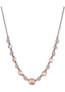"Givenchy Brown Gold-Tone Silk Cushion-Cut Frontal Necklace, 16"" + 3"" extender - Dark Pink"