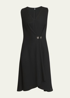 Givenchy Buckle Waist Sleeveless Midi Wrap Dress