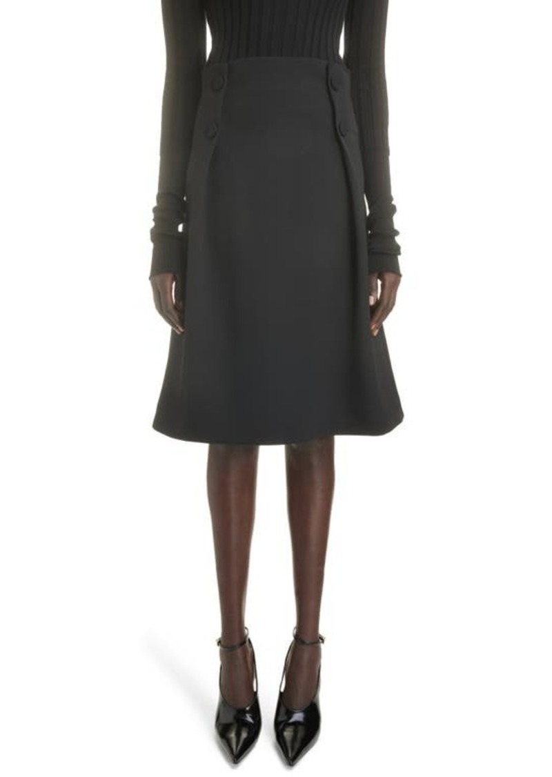 Givenchy Buttoned Wool Tricotine Skirt