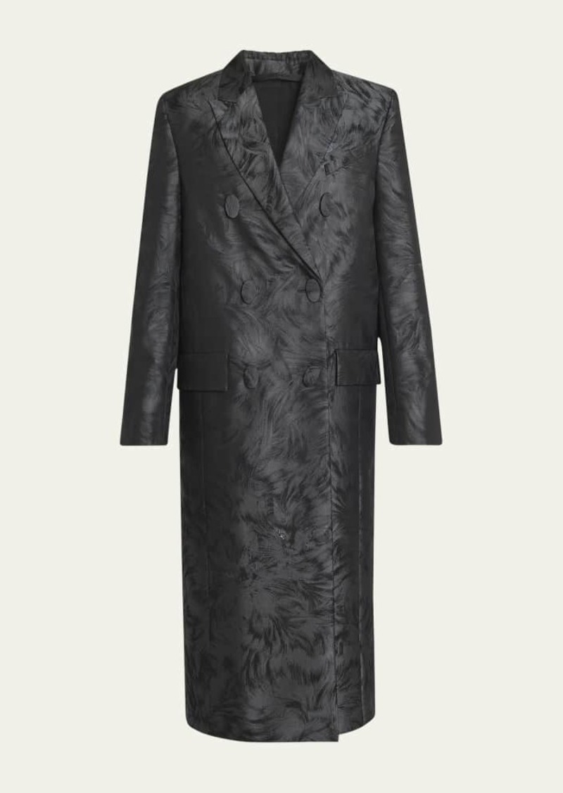 Givenchy Cats Jacquard Double Breasted Coat