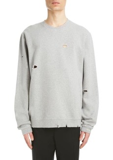 Givenchy Classic Fit Destroyed Crewneck Sweatshirt