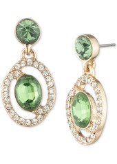 Givenchy Crystal & Color Stone Drop Earrings - Light Gree