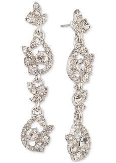 Givenchy Crystal Cluster Linear Drop Earrings - Silver