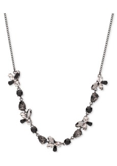 "Givenchy Crystal Frontal Necklace, 16"" + 3"" extender - Jet"