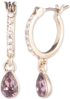 Givenchy Crystal Huggie Hoop Small Drop Earrings - Pink