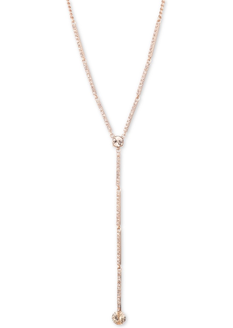 "Givenchy Crystal Lariat Necklace, 16""' + 3"" extender - Pink"