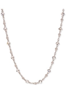 "Givenchy Crystal Pave Collar Necklace, 16"" + 3"" extender - White"