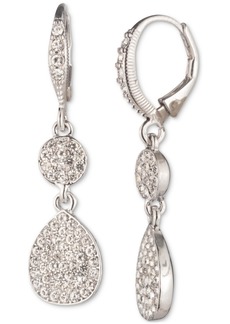 Givenchy Crystal Pave Pear Drop Earrings - SILVER