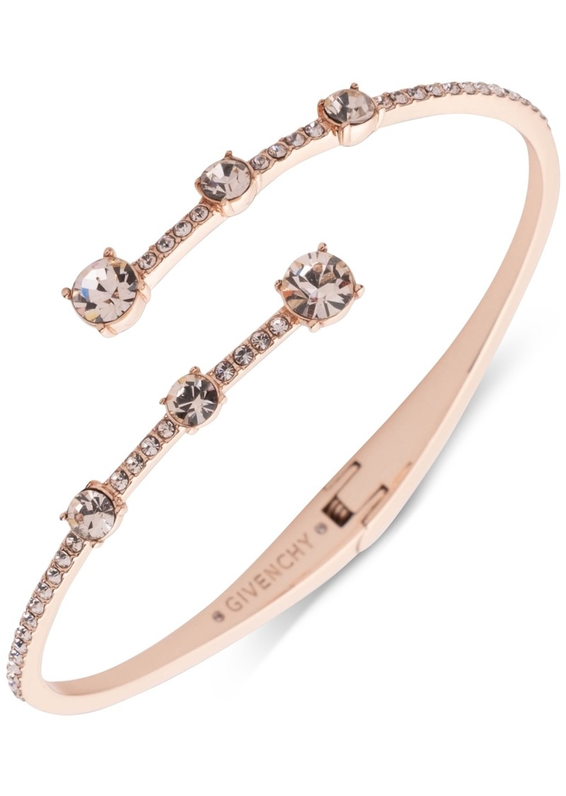 Givenchy Crystal Stone Pave Bypass Bangle Bracelet - Cameo Pink