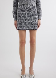 Givenchy Cutlines 4G Logo Jacquard Tweed Miniskirt