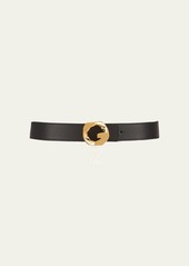 Givenchy Deerskin G Chain Buckle Leather Belt