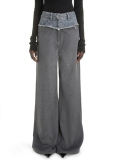 Givenchy Denim & Wool Extrawide Leg Pants