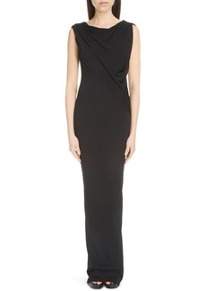 Givenchy Drape Front Open Back Column Gown