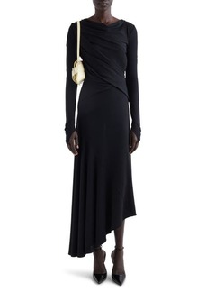 Givenchy Draped Long Sleeve Asymmetric Hem Dress
