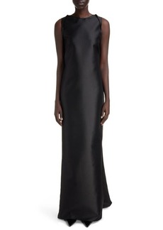 Givenchy Draped Open Back Wool & Silk Gown