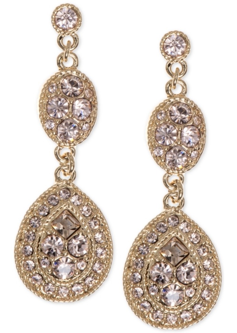 Givenchy Earrings, Crystal Linear Teardrop