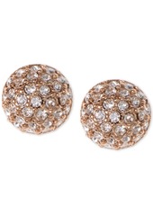 Givenchy Earrings, Rose Gold-Tone Crystal Button Earrings