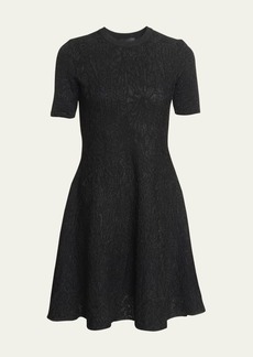 Givenchy Embossed Jacquard Fit-and-Flare Dress