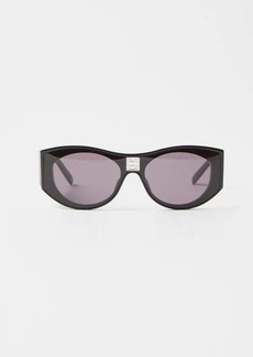 Givenchy Eyewear - 4g Rounded Acetate Sunglasses - Womens - Black