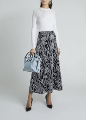 Givenchy Floral Jacquard A-Line Midi Skirt