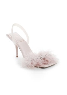 Givenchy G-Chain & Ostrich Feather Slingback Sandal in Pink at Nordstrom