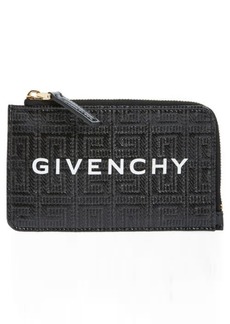 Givenchy G Cut Zip Coated Canvas & Leather Card Case