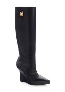 Givenchy G-Lock Wedge Knee High Boot in Black at Nordstrom