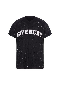 GIVENCHY GIVENCHY College Oversized Baseball Sweater In Mesh With Studs