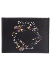 Givenchy Glitch Leather Card Holder in Black at Nordstrom