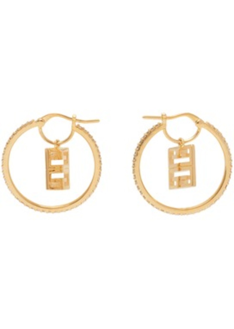 Givenchy Gold 4G Crystal Hoop Earrings
