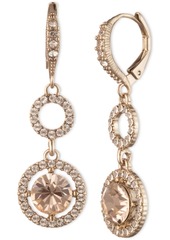 Givenchy Gold-Tone Crystal Double Drop Earrings