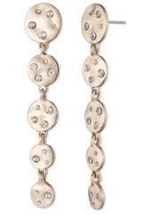 Givenchy Gold-Tone Crystal Hammered Disc Linear Drop Earrings