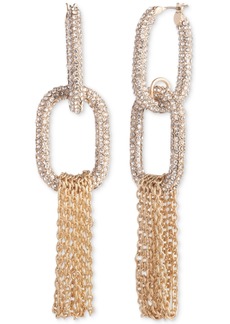 Givenchy Gold-Tone Crystal Pave Chain Statement Earrings - White
